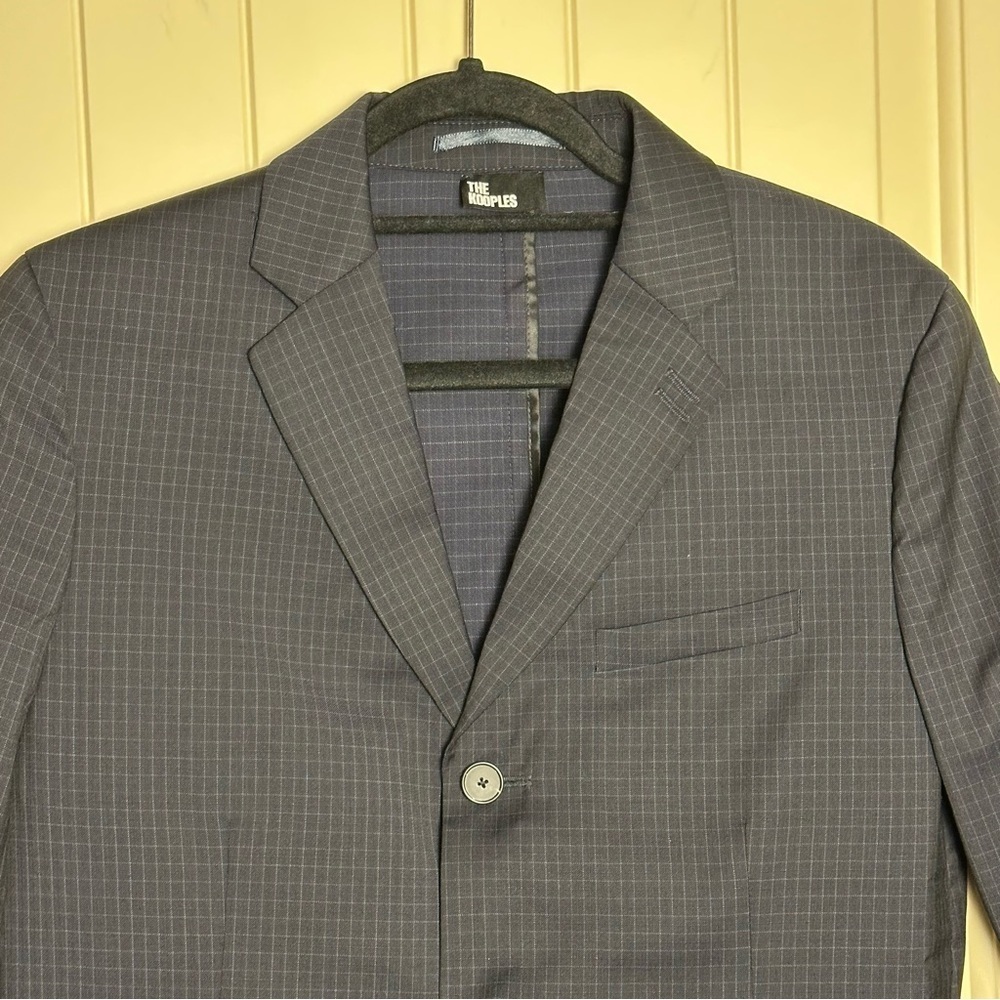 NWT The Kooples Men's Wool Navy Slim Fit Unlined Suit Jacket Blazer 46 $580 - Picture 3 of 16